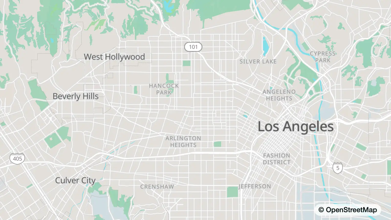Map of Central LA