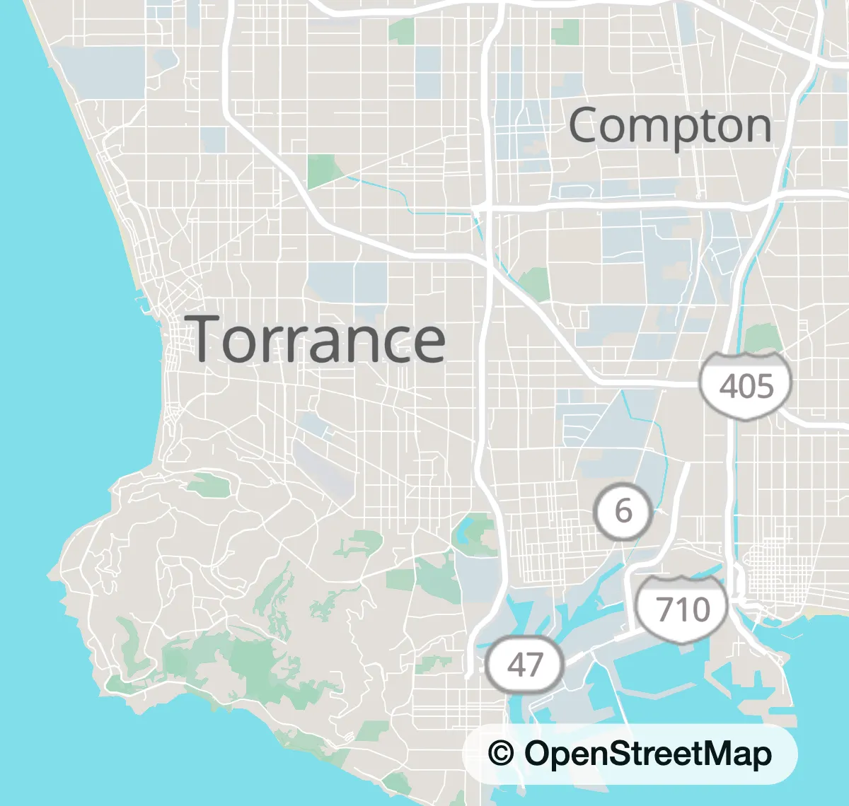 Map of South Bay & Long Beach