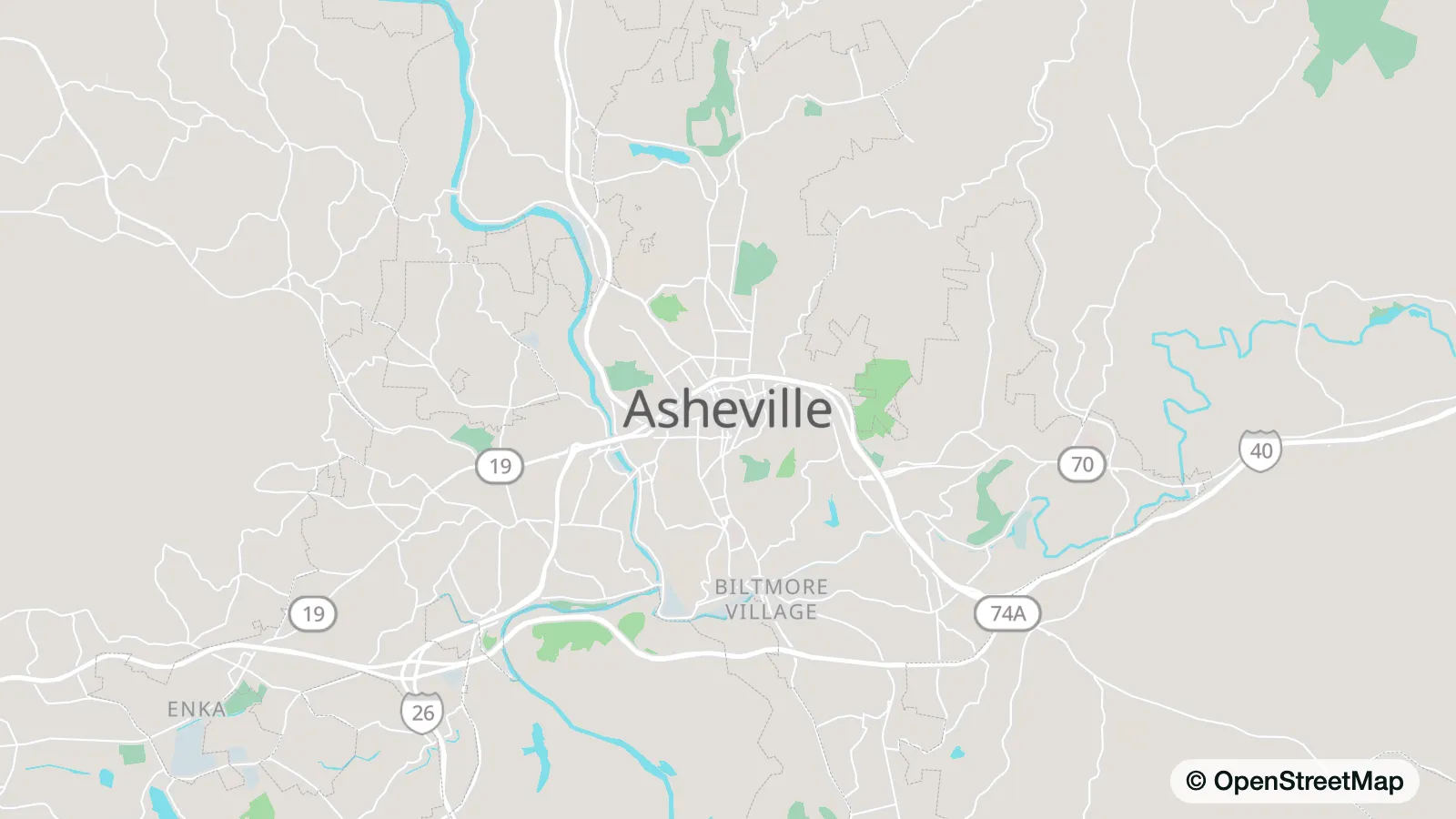Map of Asheville