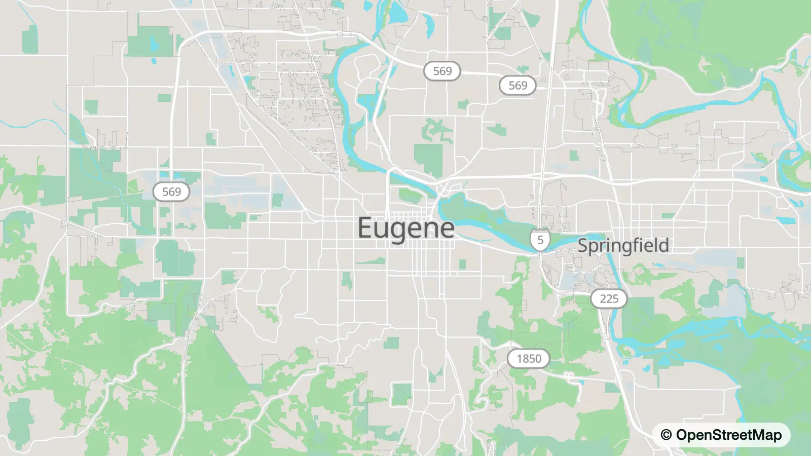 Map of Eugene