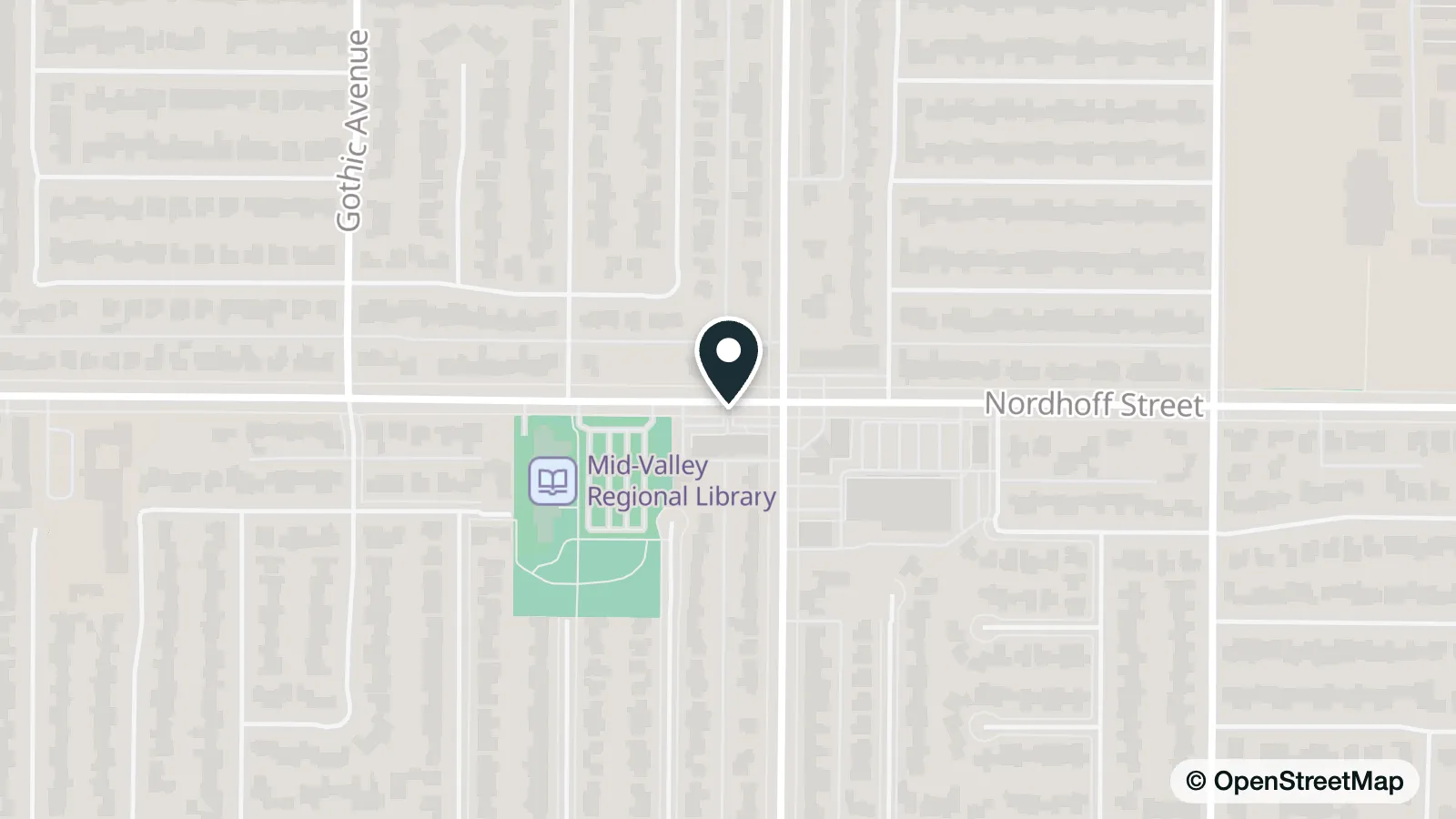 Map of Mid-Valley Regional Branch Library